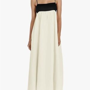 Elegant Black and Cream Maxi Dress